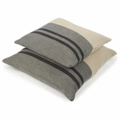 Hot Housse de coussin en lin Black House Stripe | Coussins