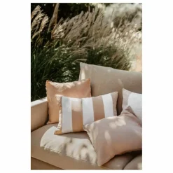 Sale Haomy Housse de coussin en lin et velours Perth | Rose poudré
