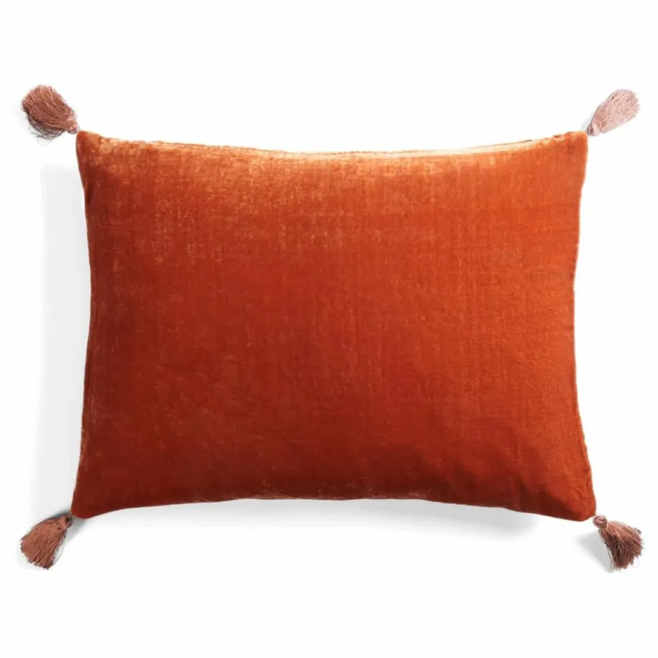 Le Monde Sauvage Housse de coussin en velours de soie Goa Tera| Coussins