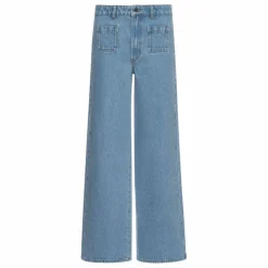 Hot Alma Deia Jean Flare en Coton Bio | Denim bleached