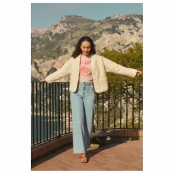 Hot Alma Deia Jean Flare en Coton Bio | Denim bleached