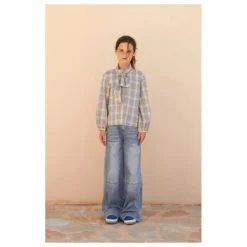 New Longlivethequeen Jean Large Surpiqûres | Denim clair