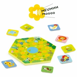 Hot Djeco Jeu de mémorisation Meuh Multicolore