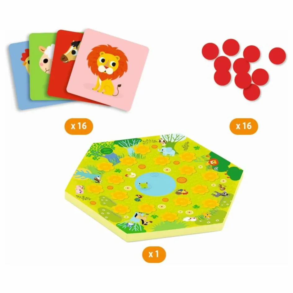 Hot Djeco Jeu de mémorisation Meuh Multicolore