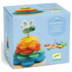 Djeco Jeu d'empilage Butterflower| Jouets D'Éveil|Jouets D'Éveil