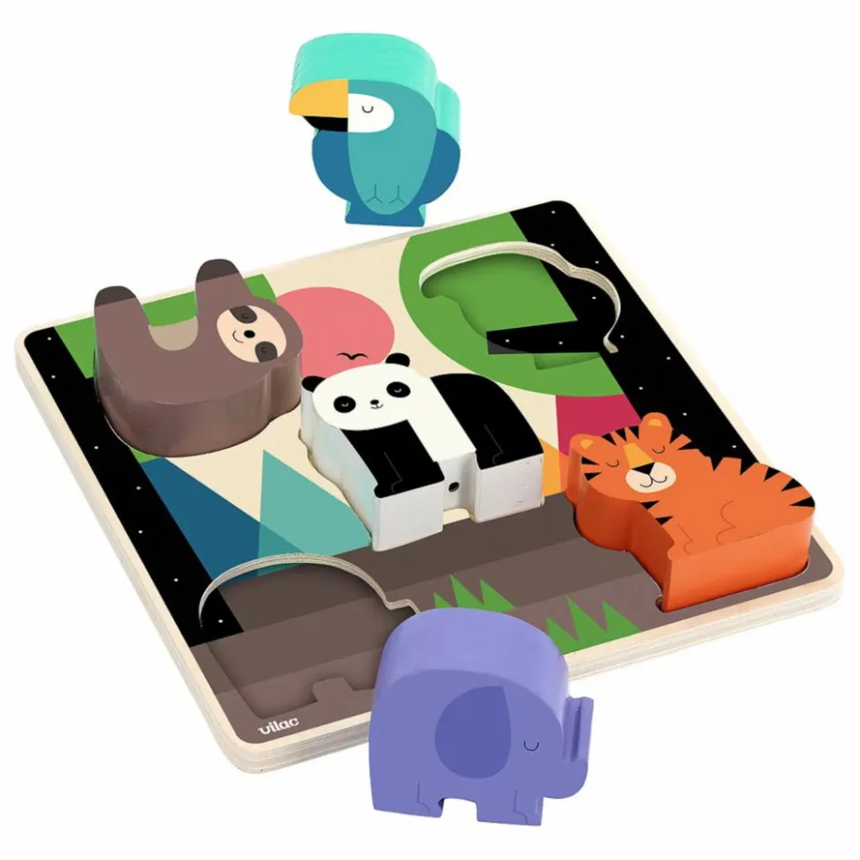 Vilac Jeu d'encastrement sonore Jungle| Jouets D'Éveil