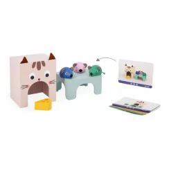 Hot Janod Jeu se repérer dans l'espace - Chat et souris Multicolore