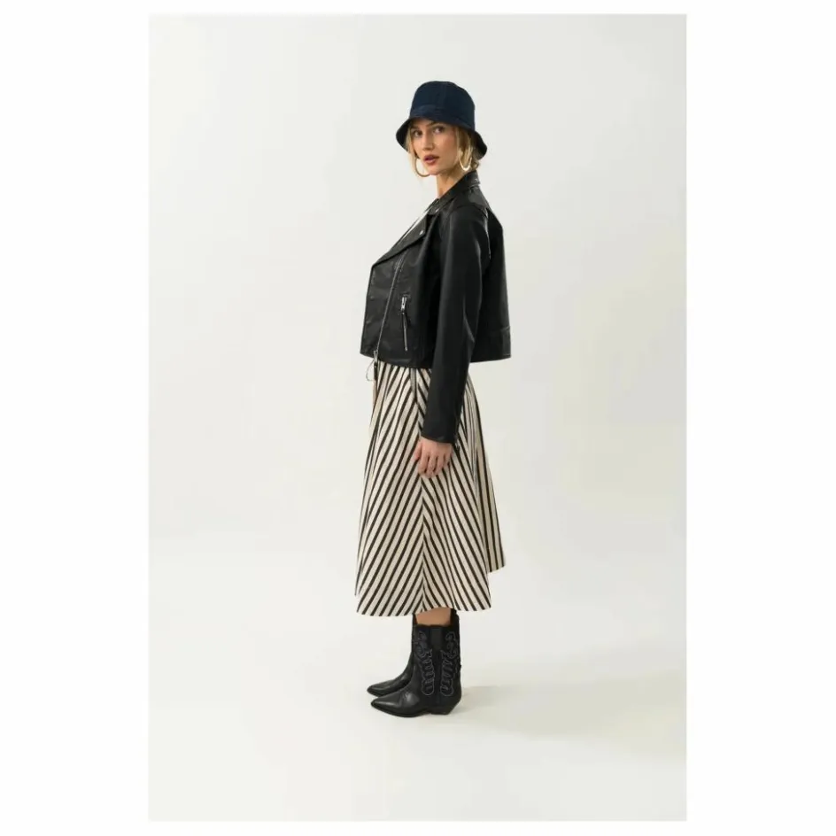 New Lollys Laundry Jupe Bristol Rayures | Noir