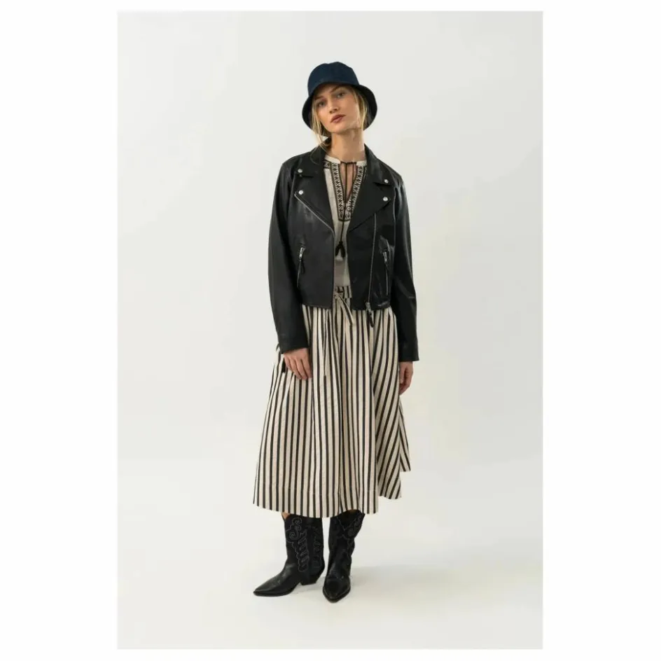 New Lollys Laundry Jupe Bristol Rayures | Noir