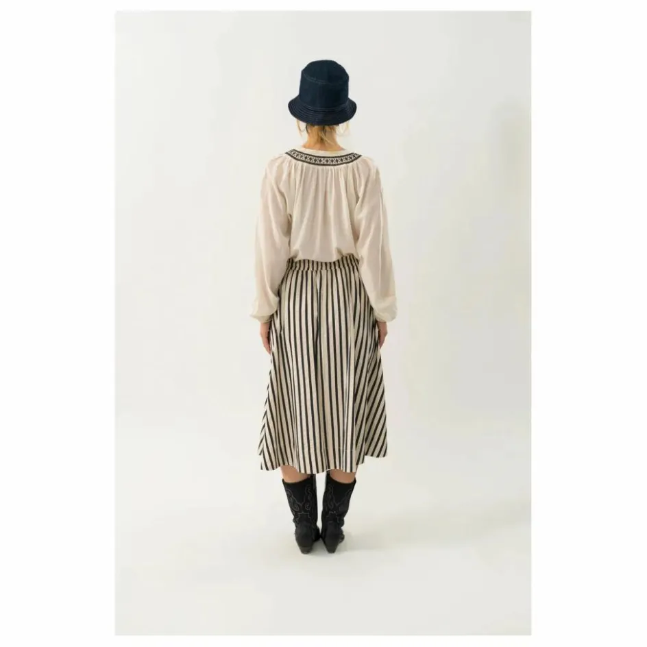 New Lollys Laundry Jupe Bristol Rayures | Noir