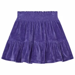 Clearance SMALLABLE BASICS Jupe Courte Fille Elastiquée à la Taille en Velours | Bleu indigo