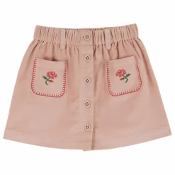 Online Emile et Ida Jupe Poches Fleurs Brodées | Rose pâle