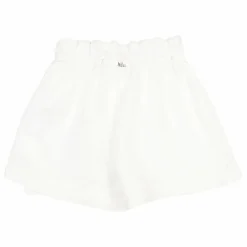 Búho Jupe Short Unie Lin | Blanc