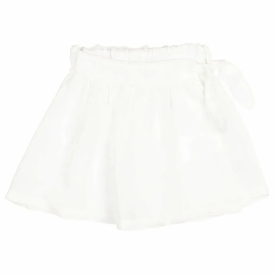 Búho Jupe Short Unie Lin | Blanc