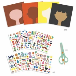 Sale Djeco Kit de stickers Coiffeur Multicolore