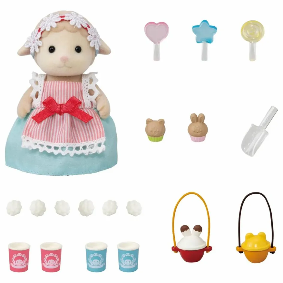 New Sylvanian Families La maman mouton et son stand de popcorn Multicolore