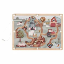 Little Dutch Labyrinthe magnétique en bois FSC - Little Farm| Jouets D'Éveil|Jouets D'Éveil