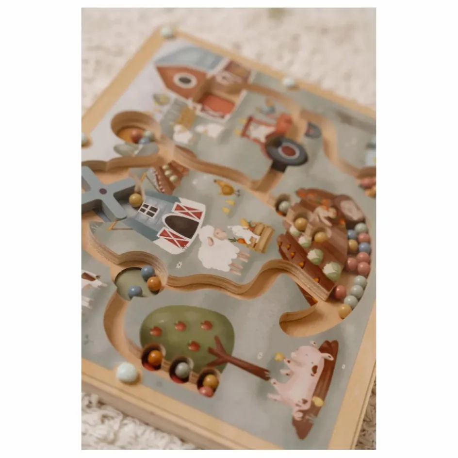 Little Dutch Labyrinthe magnétique en bois FSC - Little Farm| Jouets D'Éveil|Jouets D'Éveil