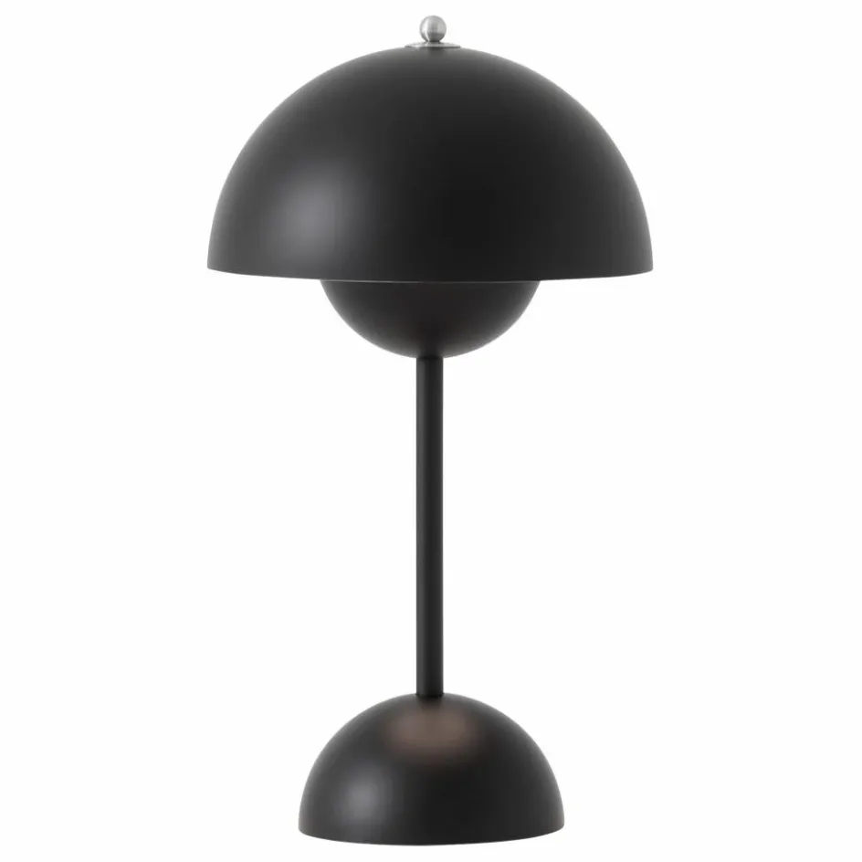 & Tradition Lampe à poser portative Flowerpot VP9, Verner Panton | Noir mat