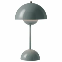 Outlet & Tradition Lampe à poser portative Flowerpot VP9, Verner Panton | Bleu gris