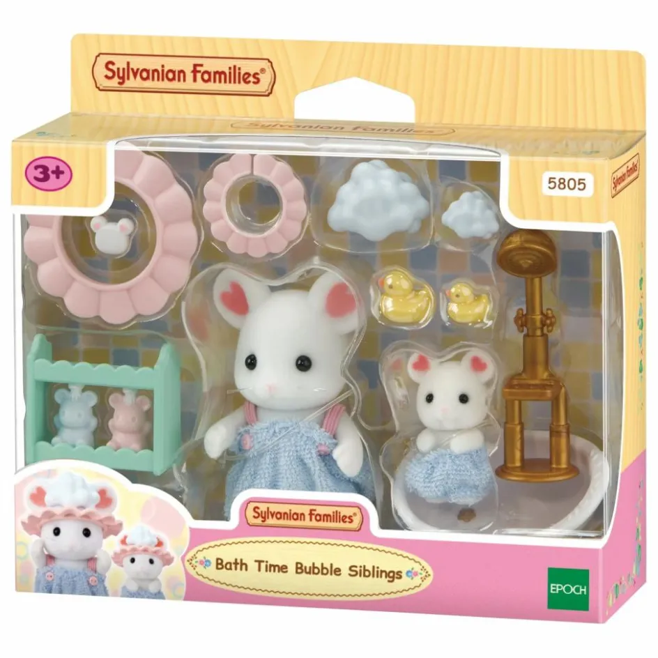 Sylvanian Families Le bain des frères Souris Marshmallow| Maisons De Poupées