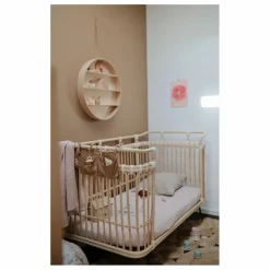 Bermbach Handcrafted Lit bébé Paul en rotin - Liens coton| Cadeau De Naissance