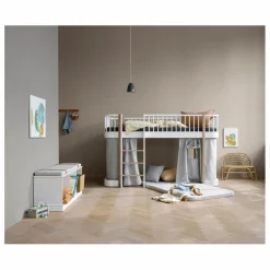 Enfant Oliver Furniture Lits, Matelas Enfant*Lit mezzanine mi-haut Wood Original 90x200 cm |