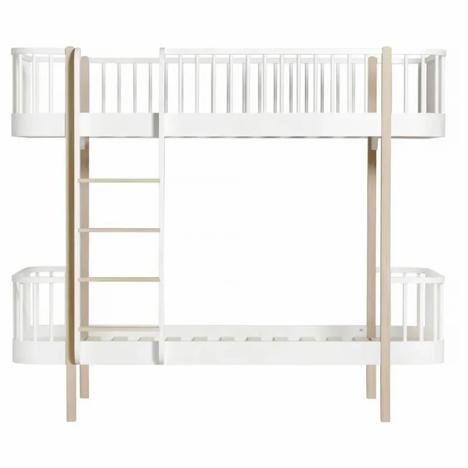 Oliver Furniture Lits superposés Wood 90x200 cm en chêne échelle face|Enfant Lits, Matelas Enfant