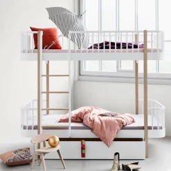 Oliver Furniture Lits superposés Wood 90x200 cm en chêne échelle face|Enfant Lits, Matelas Enfant