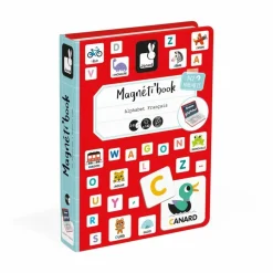 Janod Jeux Éducatifs*Livre magnétique alphabet Magnéti'book - 131 magnets
