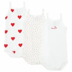 Petit Bateau Lot 3 Bodies à Bretelles Coton Bio || Premières Tenues|Combinaisons Et Bodies