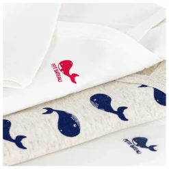 Petit Bateau Lot 3 Bodies Croisés Baleines Coton Bio || Bodies, Combinaisons|Pyjamas Et Bodies