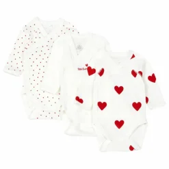 Discount Lot 3 Bodies Cœur Croisés Coton Bio | Pyjamas Et Bodies|Premières Tenues
