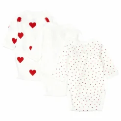 Discount Lot 3 Bodies Cœur Croisés Coton Bio | Pyjamas Et Bodies|Premières Tenues
