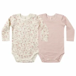 Best Quincy Mae Lot 2 Bodies Fleuris Coton Bio | Rose