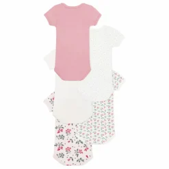 Sale Petit Bateau Lot 5 Bodies Germaine Coton Bio | Rose