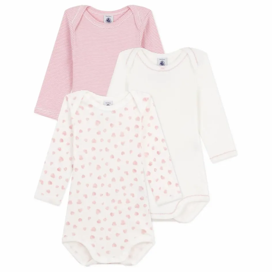 Petit Bateau Pyjamas Et Bodies|Premières Tenues*Lot 3 Bodies Girly |