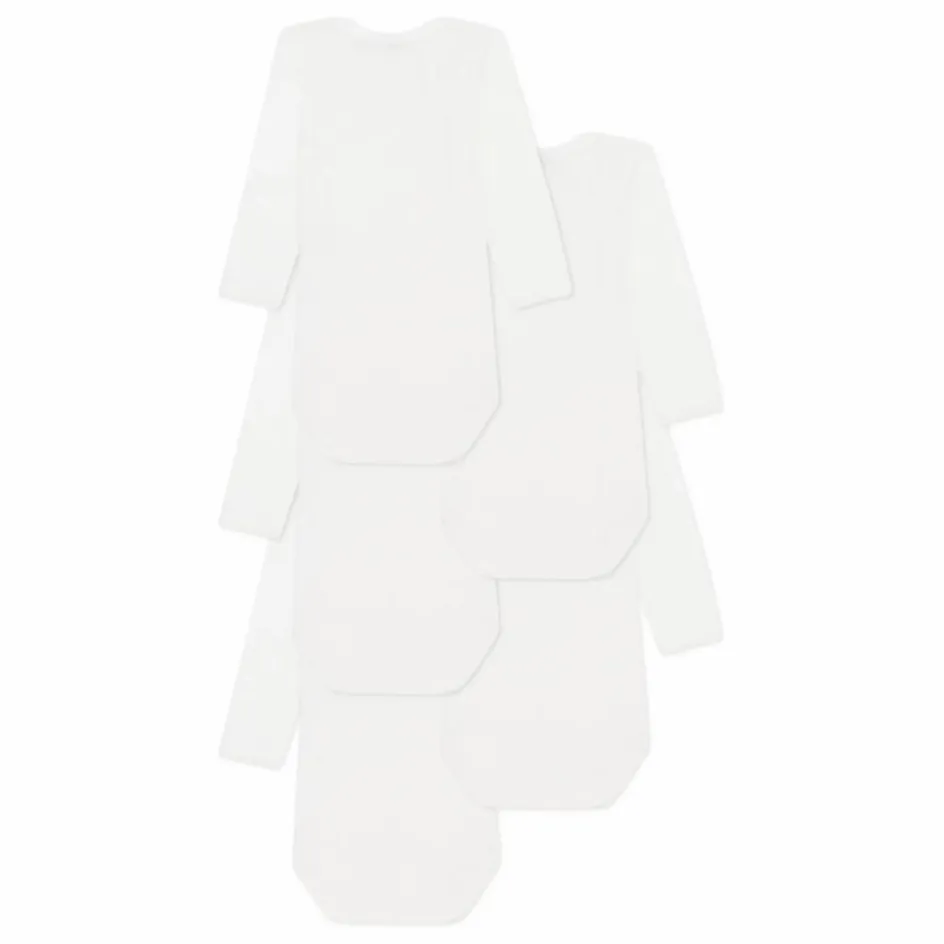 Petit Bateau Lot 5 Bodies Manches Longues Semainer Coton Bio || Bodies, Combinaisons|Pyjamas Et Bodies