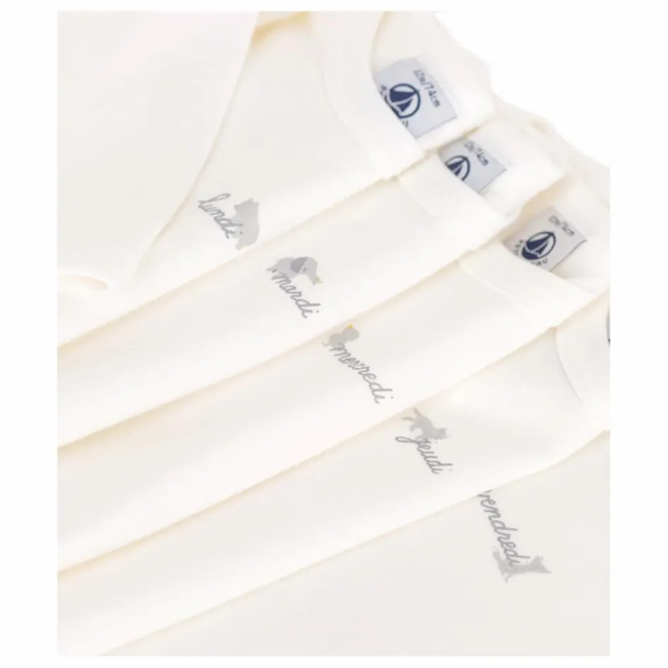 Petit Bateau Lot 5 Bodies Manches Longues Semainer Coton Bio || Bodies, Combinaisons|Pyjamas Et Bodies