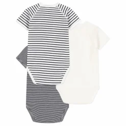 Petit Bateau Lot 3 Bodies Naissance Rayés || Pyjamas Et Bodies|Premières Tenues