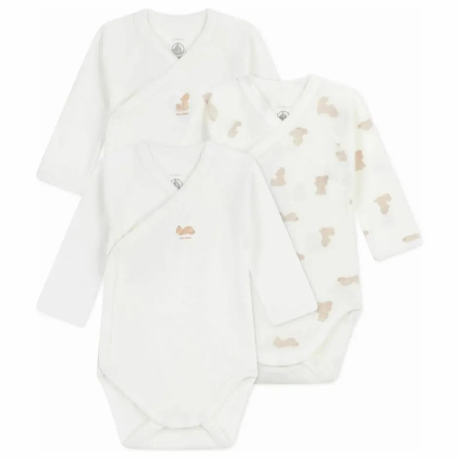 Petit Bateau Lot 3 Bodies Oursons Coton Bio || Bodies, Combinaisons|Pyjamas Et Bodies