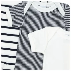 Petit Bateau Lot 3 Bodies Sans Manches Marinière Coton Bio || Premières Tenues|Pyjamas Et Bodies