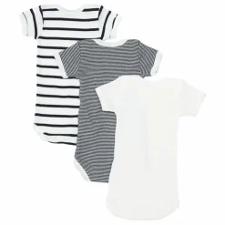 Petit Bateau Lot 3 Bodies Sans Manches Marinière Coton Bio || Premières Tenues|Pyjamas Et Bodies