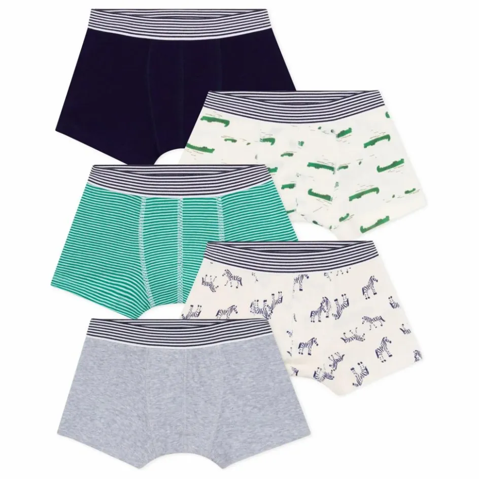 Enfant Petit Bateau Nuit, Sous-Vêtements*Lot 5 Boxers Crocodiles |