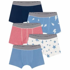Enfant Petit Bateau Nuit, Sous-Vêtements*Lot 5 Boxers Flash Coton Bio |