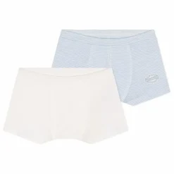 Petit Bateau Lot 2 Boxers Rayés Coton Bio ||Enfant Nuit, Sous-Vêtements