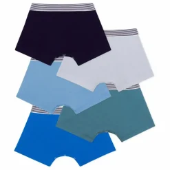 Enfant Petit Bateau Nuit, Sous-Vêtements|Nuit, Sous-Vêtements*Lot 5 Boxers Unis Coton Bio |