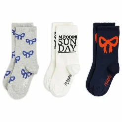 New Mini Rodini Lot 3 Chaussettes Nœud Coton Bio | Gris