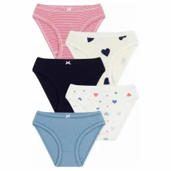 Enfant Petit Bateau Nuit, Sous-Vêtements|Nuit, Sous-Vêtements*Lot 5 Culottes Cœurs Coton Bio |