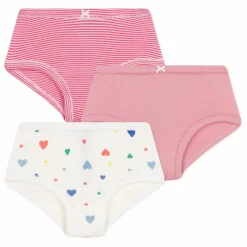 Best Petit Bateau Lot 3 Culottes Cœurs Coton Bio | Rose
